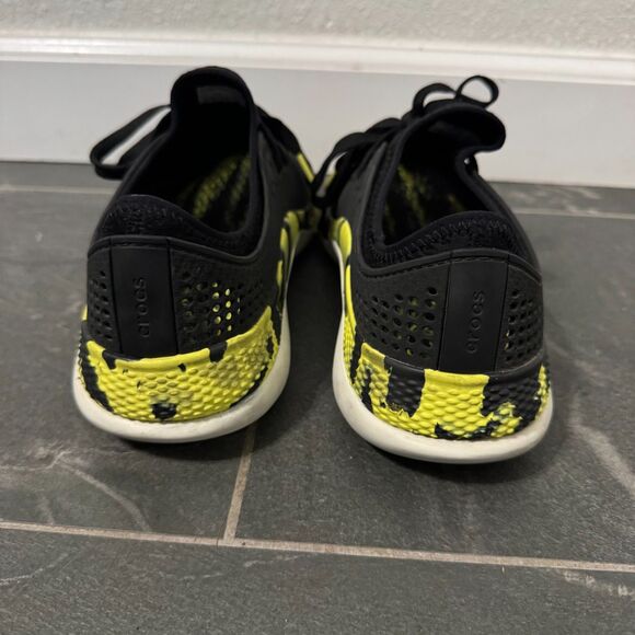 Crocs Shoes Mens Sz 10 Marbled Black Yellow LiteRide 360 Pacer Outdoor Vacation - Picture 4 of 5